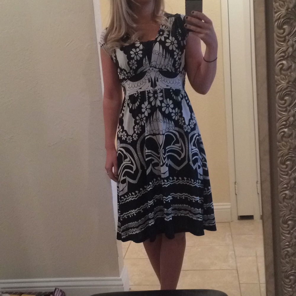 Simple black and white dress
